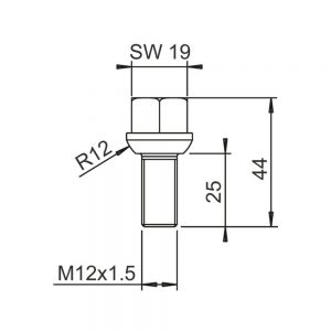 גוז'ון M12X1.5X25 אלקו        2081670020