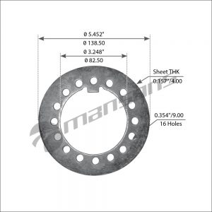 טבעת מחוררת 9 טון דגם Mansons ROR 138×82